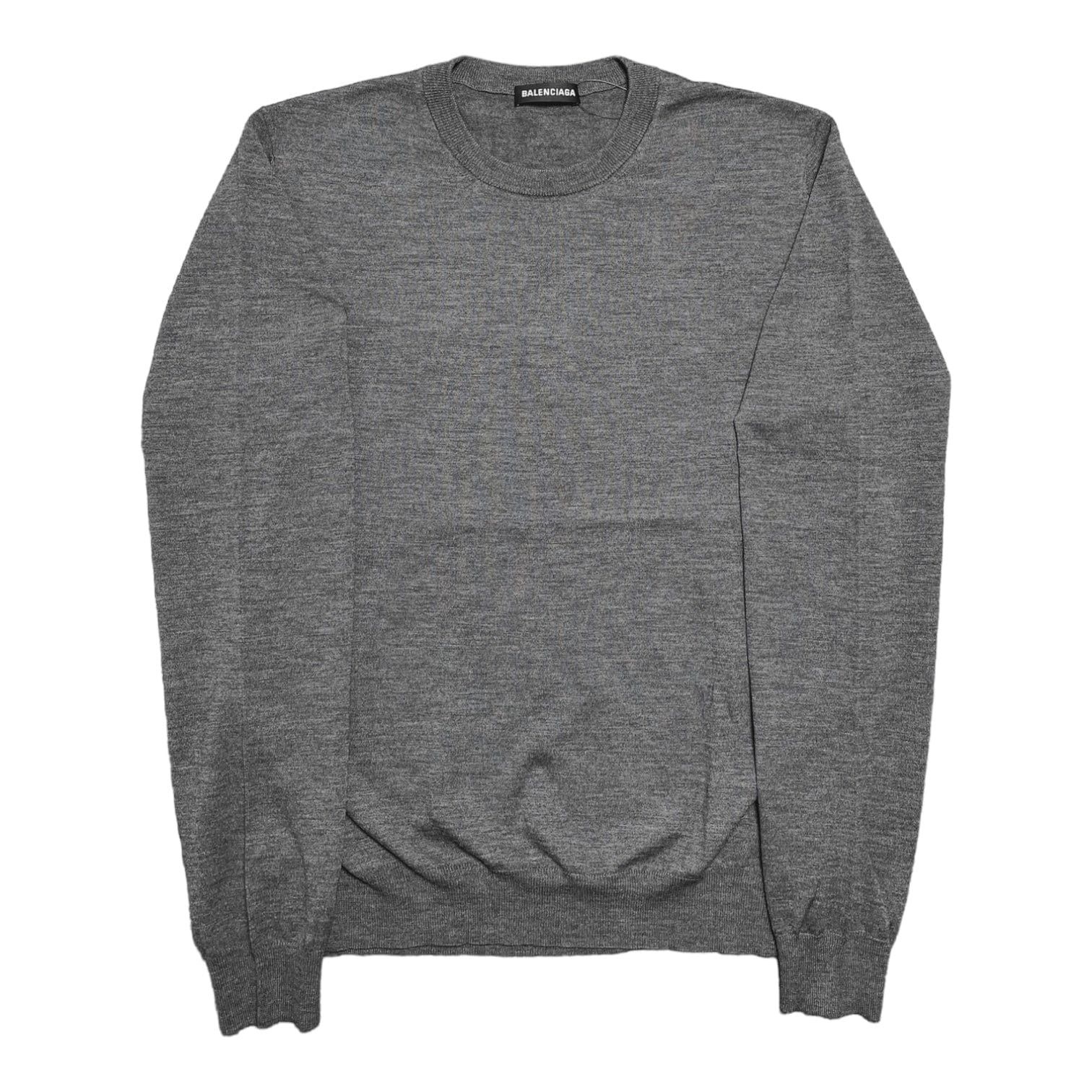 Balenciaga BB Logo Wool Jumper Sweater Heather Grey Grailed