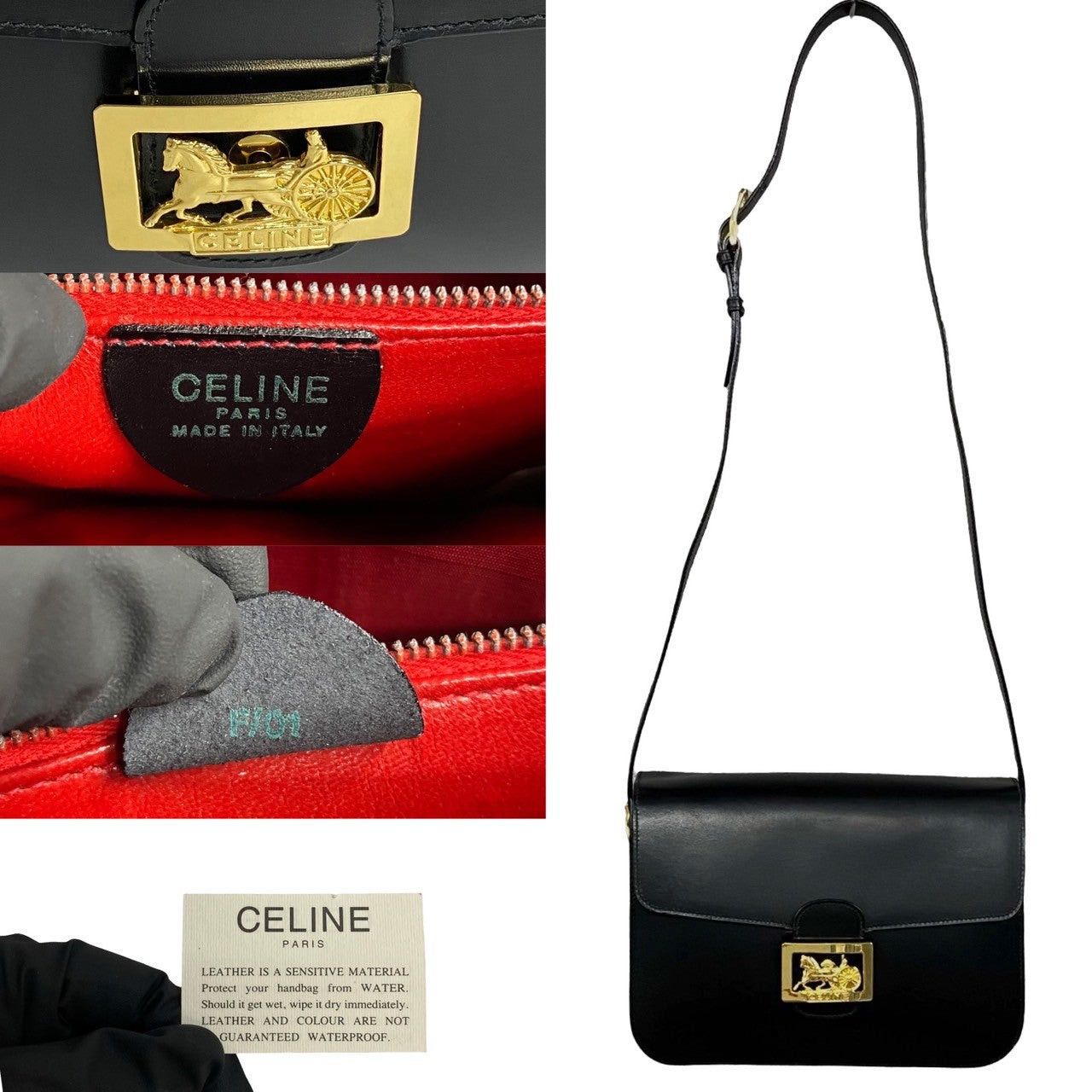 Celine Celine Shoulder Bag Black Leather Size ONE SIZE - 3 Thumbnail