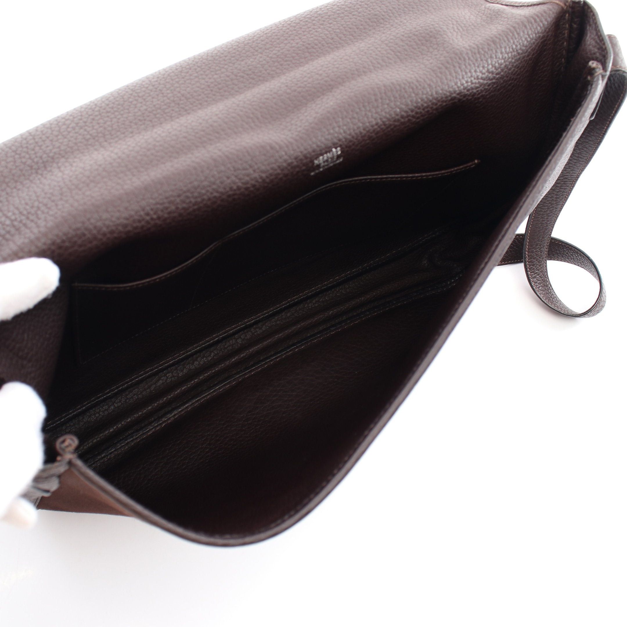 Hermes Hermes Victoria Messenger Shoulder Bag Toile Officier Leather Dark Brown Silver Hardware □B Stamp (Manufactured Around 1998) Size ONE SIZE - 3 Thumbnail