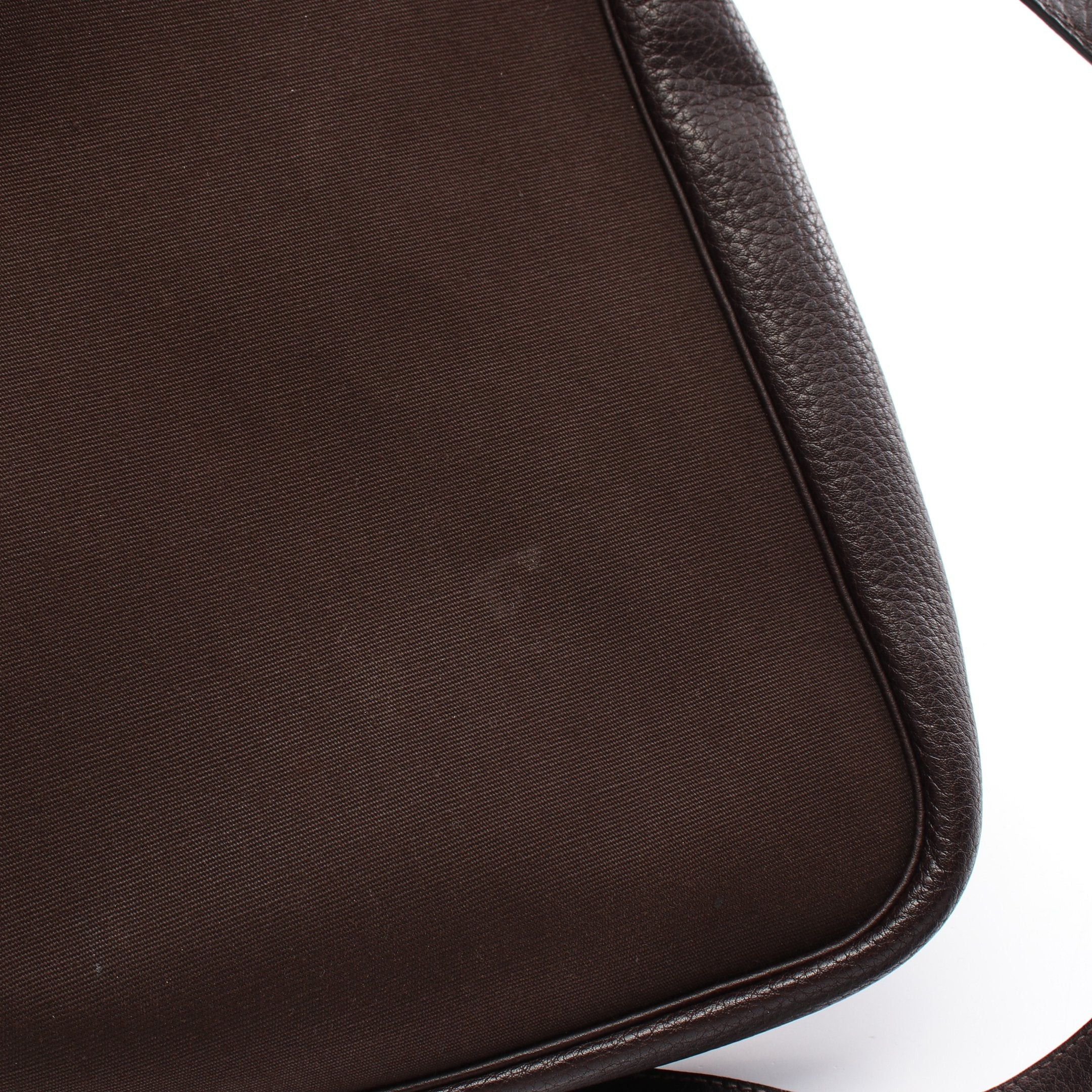 Hermes Hermes Victoria Messenger Shoulder Bag Toile Officier Leather Dark Brown Silver Hardware □B Stamp (Manufactured Around 1998) Size ONE SIZE - 9 Thumbnail