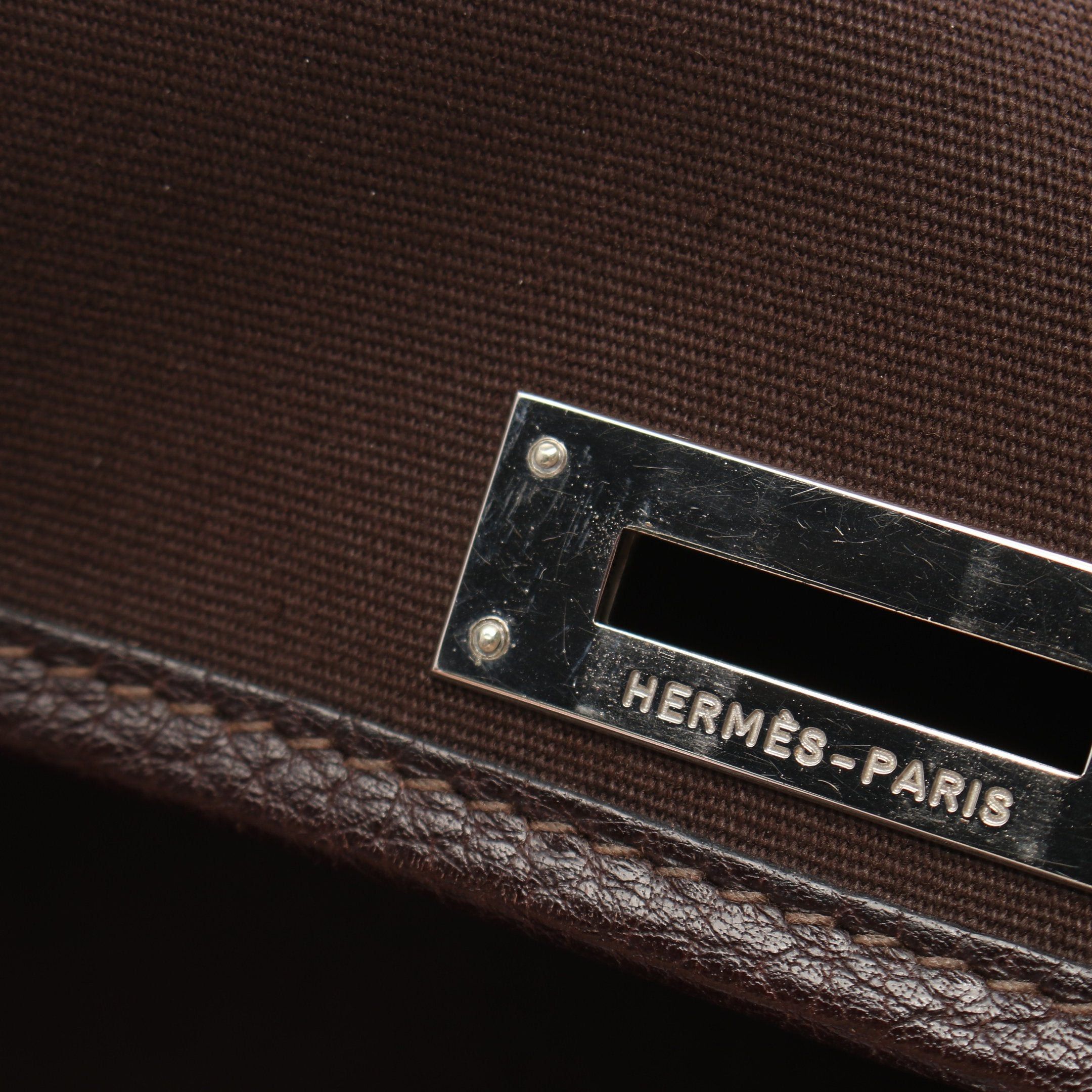 Hermes Hermes Victoria Messenger Shoulder Bag Toile Officier Leather Dark Brown Silver Hardware □B Stamp (Manufactured Around 1998) Size ONE SIZE - 6 Thumbnail