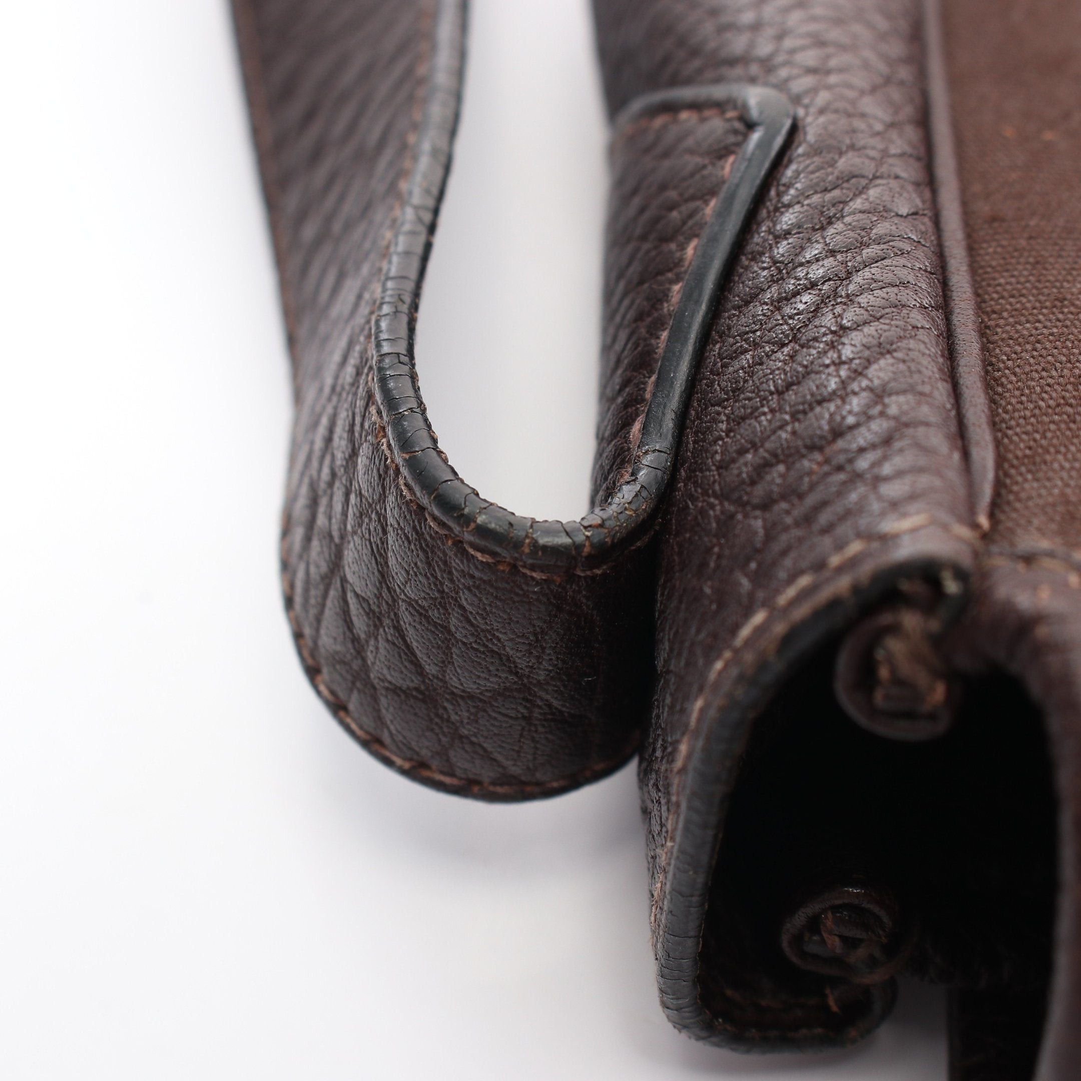 Hermes Hermes Victoria Messenger Shoulder Bag Toile Officier Leather Dark Brown Silver Hardware □B Stamp (Manufactured Around 1998) Size ONE SIZE - 10 Thumbnail