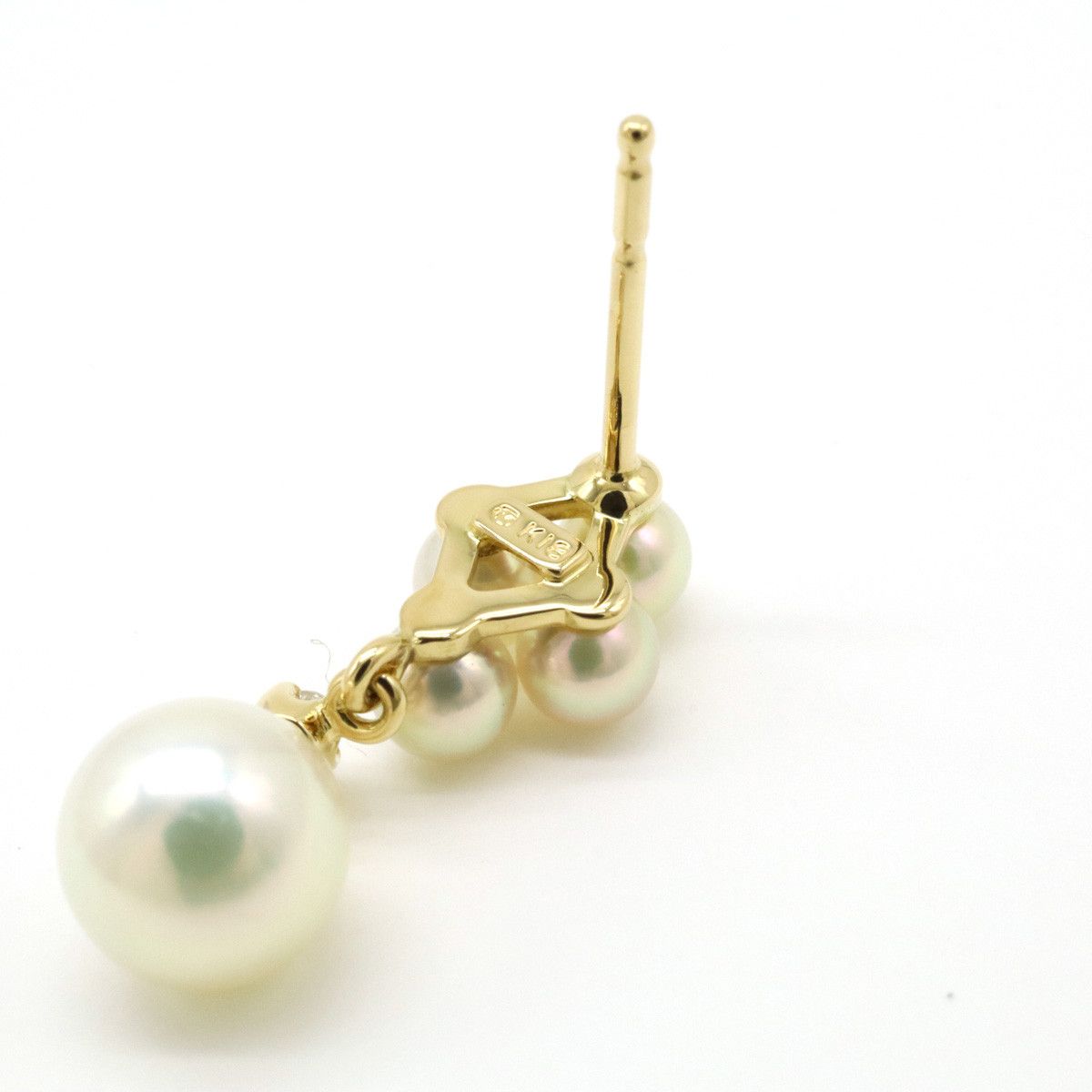 Mikimoto Mikimoto Mikimoto K18YG Pearl Diamond Earrings Metal Earrings Size ONE SIZE - 5 Thumbnail