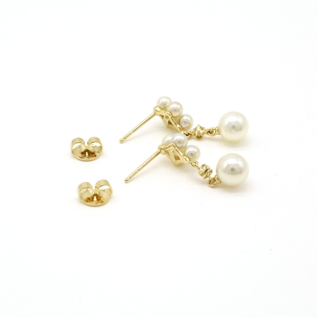Mikimoto Mikimoto Mikimoto K18YG Pearl Diamond Earrings Metal Earrings Size ONE SIZE - 3 Thumbnail