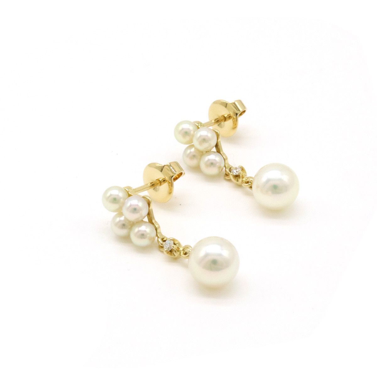 Mikimoto Mikimoto Mikimoto K18YG Pearl Diamond Earrings Metal Earrings Size ONE SIZE - 2 Thumbnail