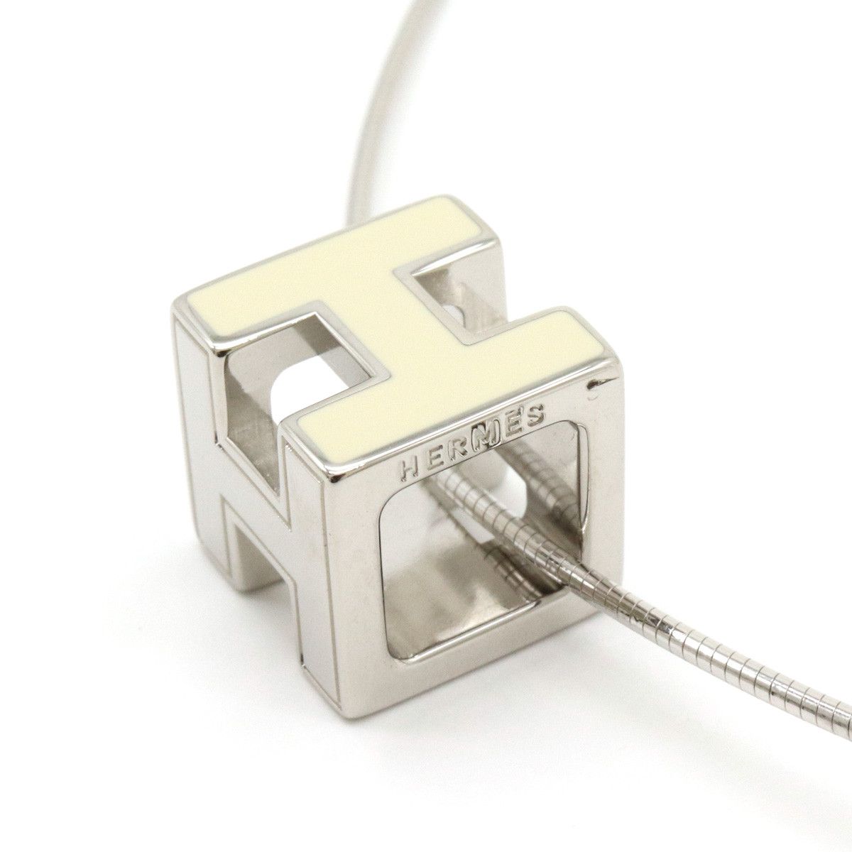 Hermes Hermes Hermes Metal H Cube Cage d'H Necklace Metal Necklace Size ONE SIZE - 3 Thumbnail