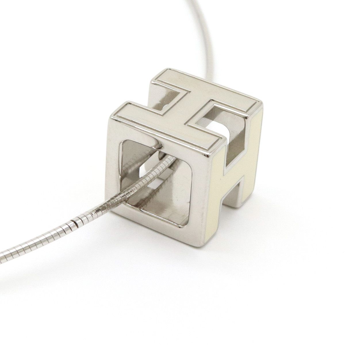 Hermes Hermes Hermes Metal H Cube Cage d'H Necklace Metal Necklace Size ONE SIZE - 4 Thumbnail