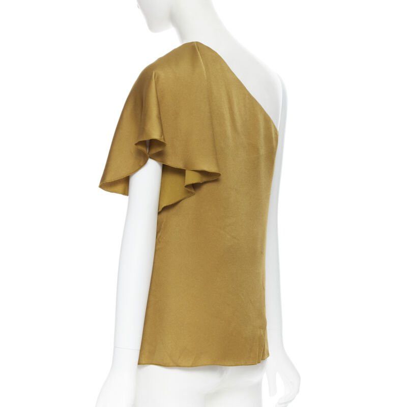 LANVIN ALBER ELBAZ gold viscose acetate layered one shoulder