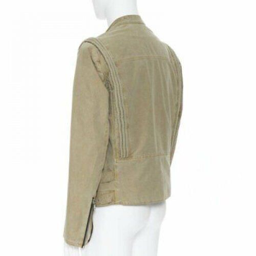 Balmain BALMAIN gridwork asymmetric zip biker jacket Size US L / EU 52-54 / 3 - 6 Thumbnail