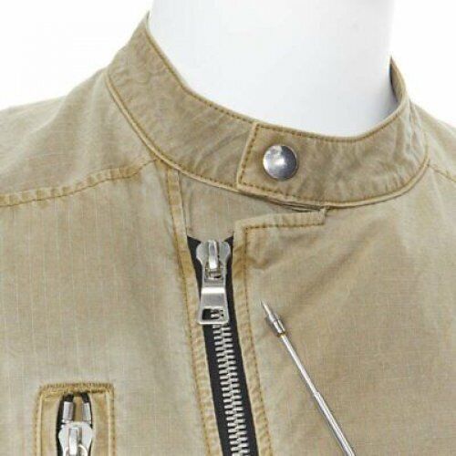 Balmain BALMAIN gridwork asymmetric zip biker jacket Size US L / EU 52-54 / 3 - 2 Thumbnail