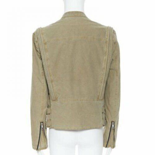Balmain BALMAIN gridwork asymmetric zip biker jacket Size US L / EU 52-54 / 3 - 5 Thumbnail