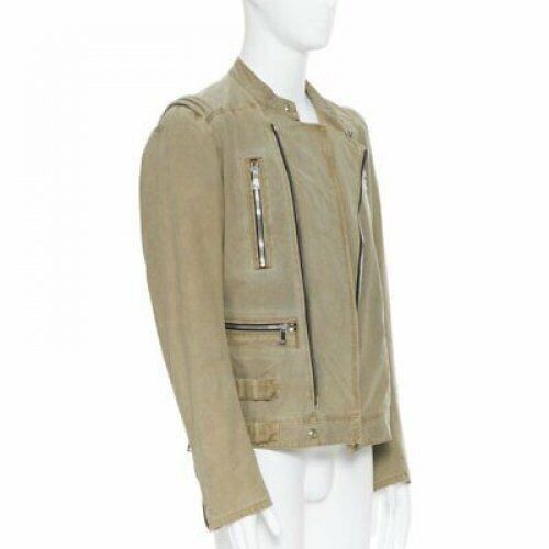 Balmain BALMAIN gridwork asymmetric zip biker jacket Size US L / EU 52-54 / 3 - 3 Thumbnail