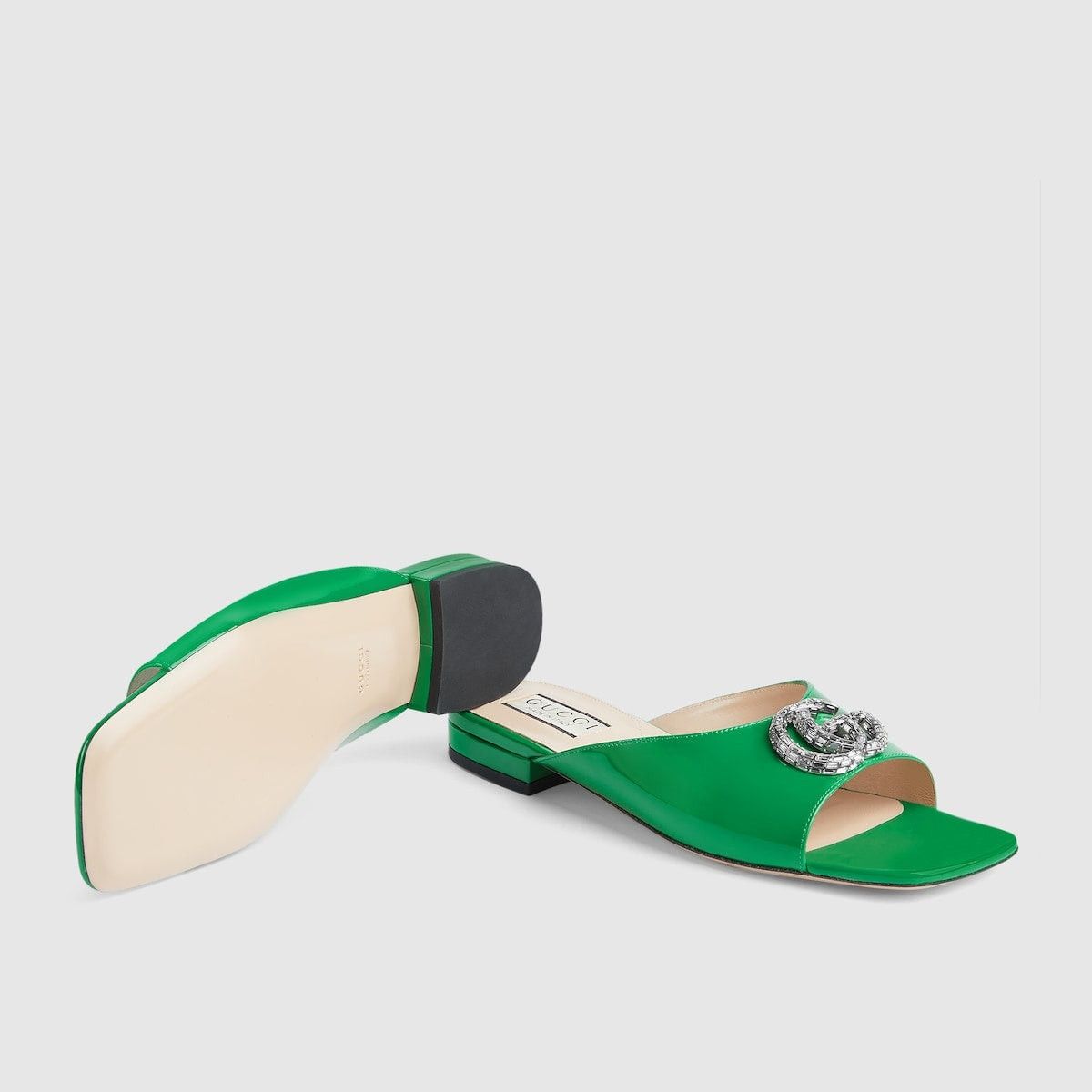 Gucci Gucci Double G Crystal Slide Sandals SIZE 38.5 Size ONE SIZE - 3 Thumbnail