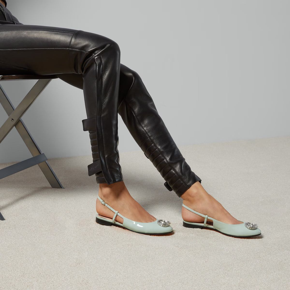 Gucci Gucci Double G Crystal Ballet Flats SIZE 40.5 Size ONE SIZE - 3 Thumbnail
