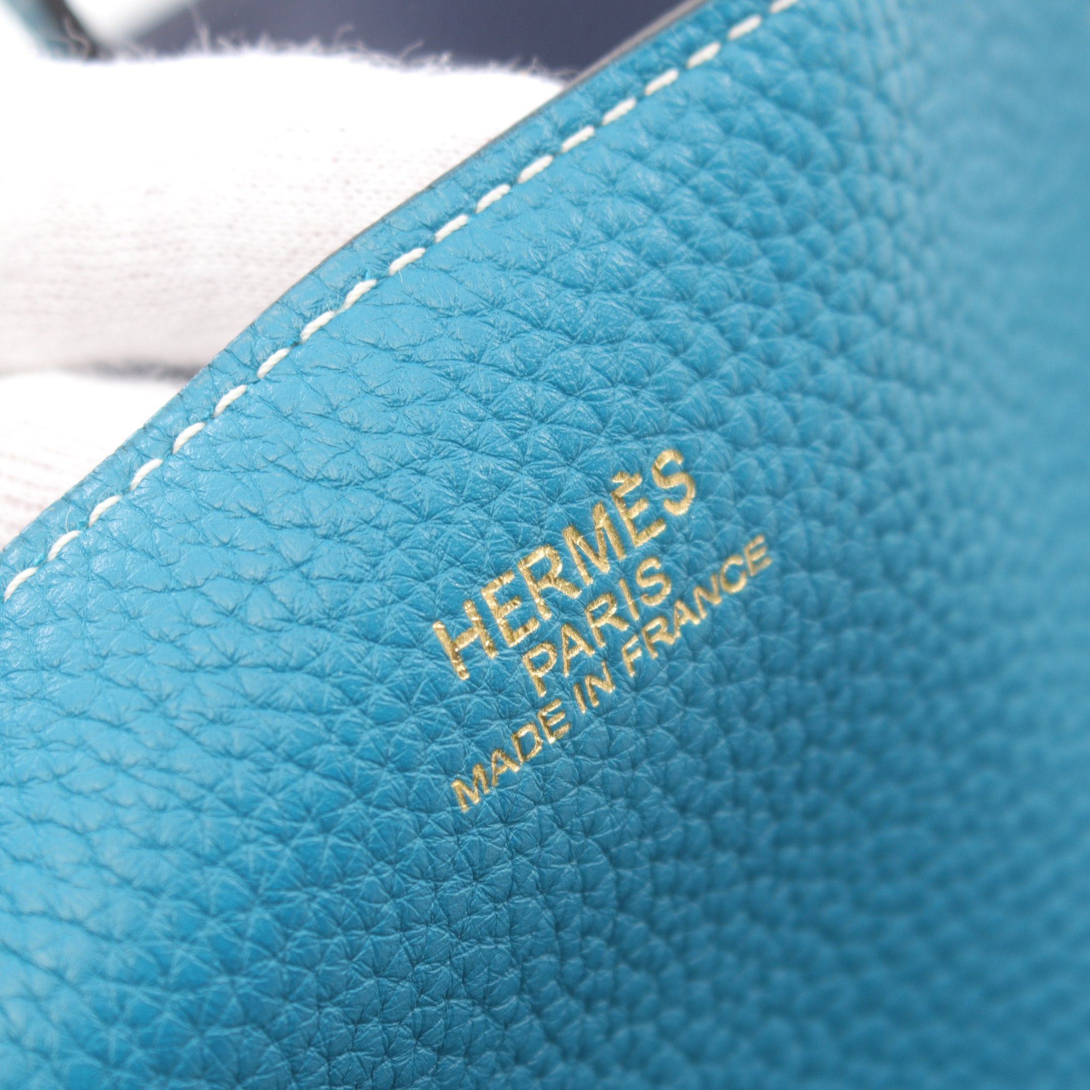 Hermes Hermes Double Sense 45 Blue Ismeal Saphir Handbag Tote Bag Clemence Leather Green Navy Reversible □Q Stamp Size ONE SIZE - 4 Thumbnail