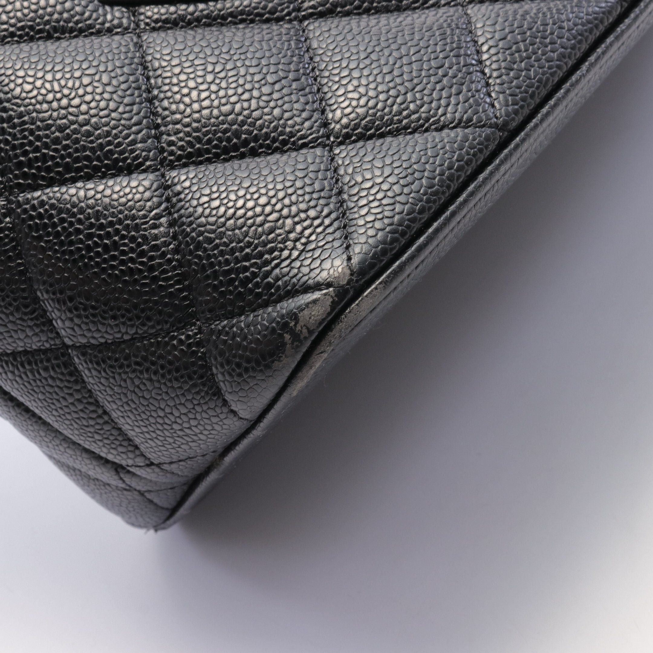 Chanel Chanel Reissue Tote Handbag Bag Caviar Skin Black Matte Silver Hardware Size ONE SIZE - 14 Thumbnail