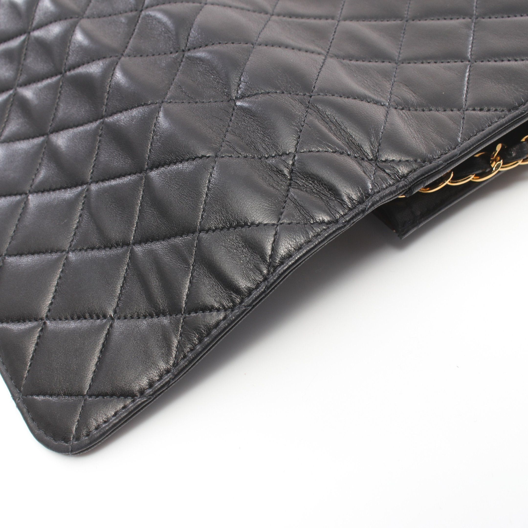 Chanel Chanel Matelasse Single Flap Chain Shoulder Bag Lambskin Black Gold Hardware Size ONE SIZE - 8 Thumbnail