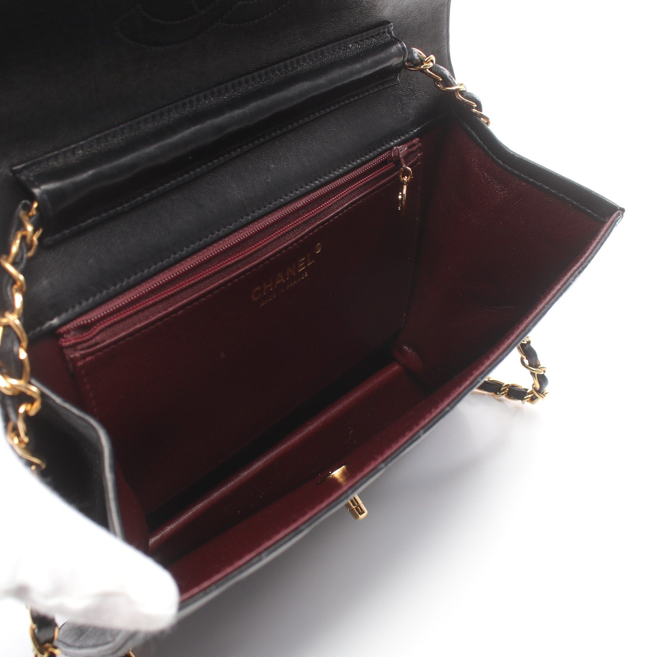 Chanel Chanel Matelasse Single Flap Chain Shoulder Bag Lambskin Black Gold Hardware Size ONE SIZE - 3 Thumbnail