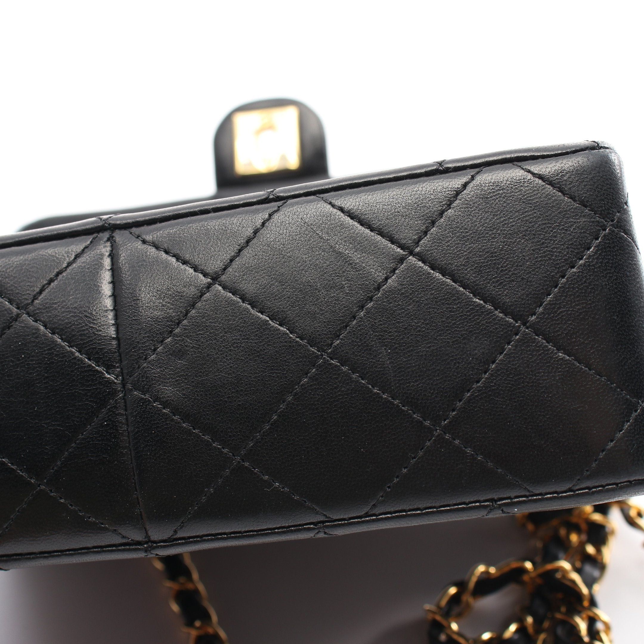 Chanel Chanel Mini Matelasse 20 Chain Shoulder Bag Lambskin Black Gold Hardware Size ONE SIZE - 10 Thumbnail