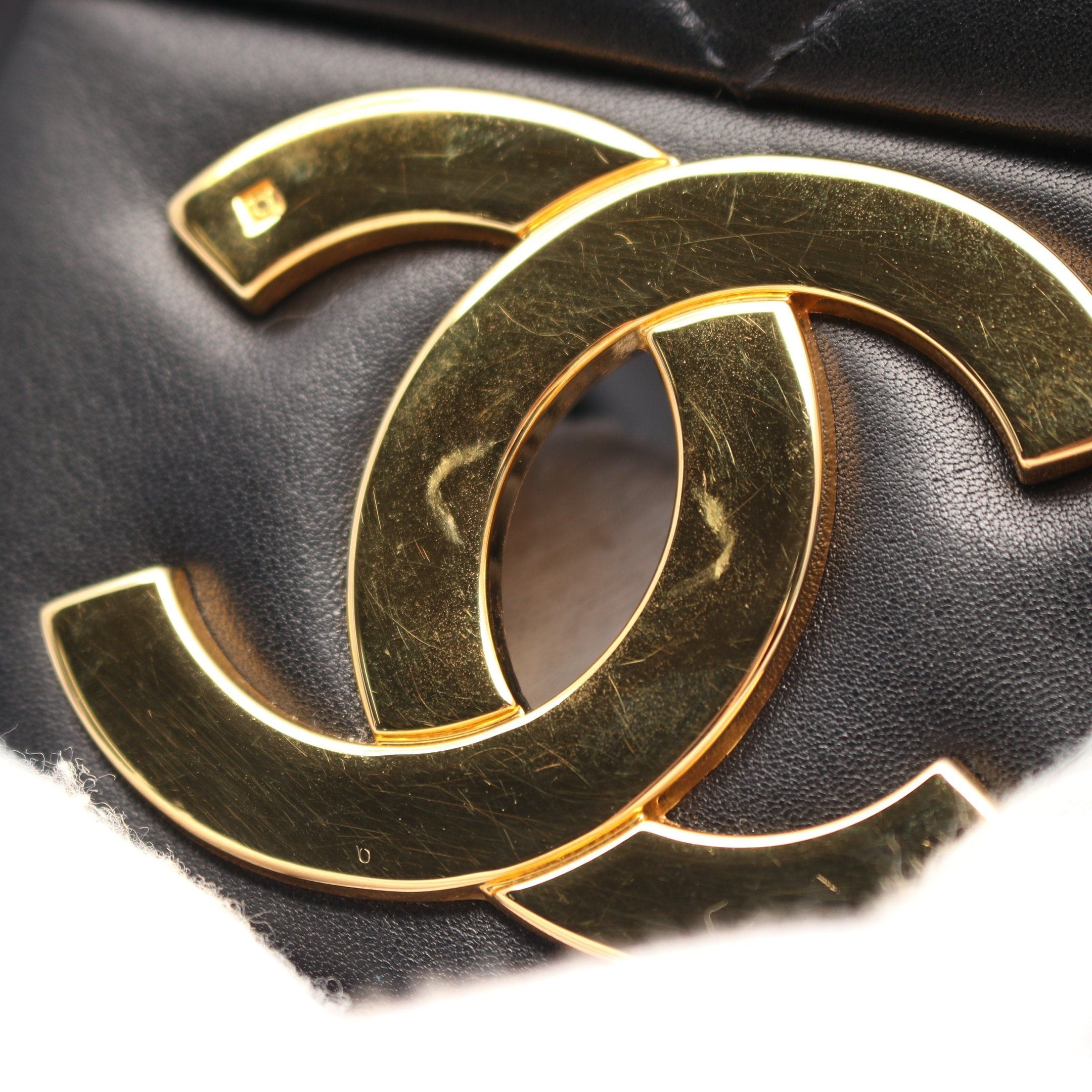 Chanel Chanel Decamatlassé 34 Double Chain Shoulder Bag Lambskin Black Gold Hardware Size ONE SIZE - 6 Thumbnail