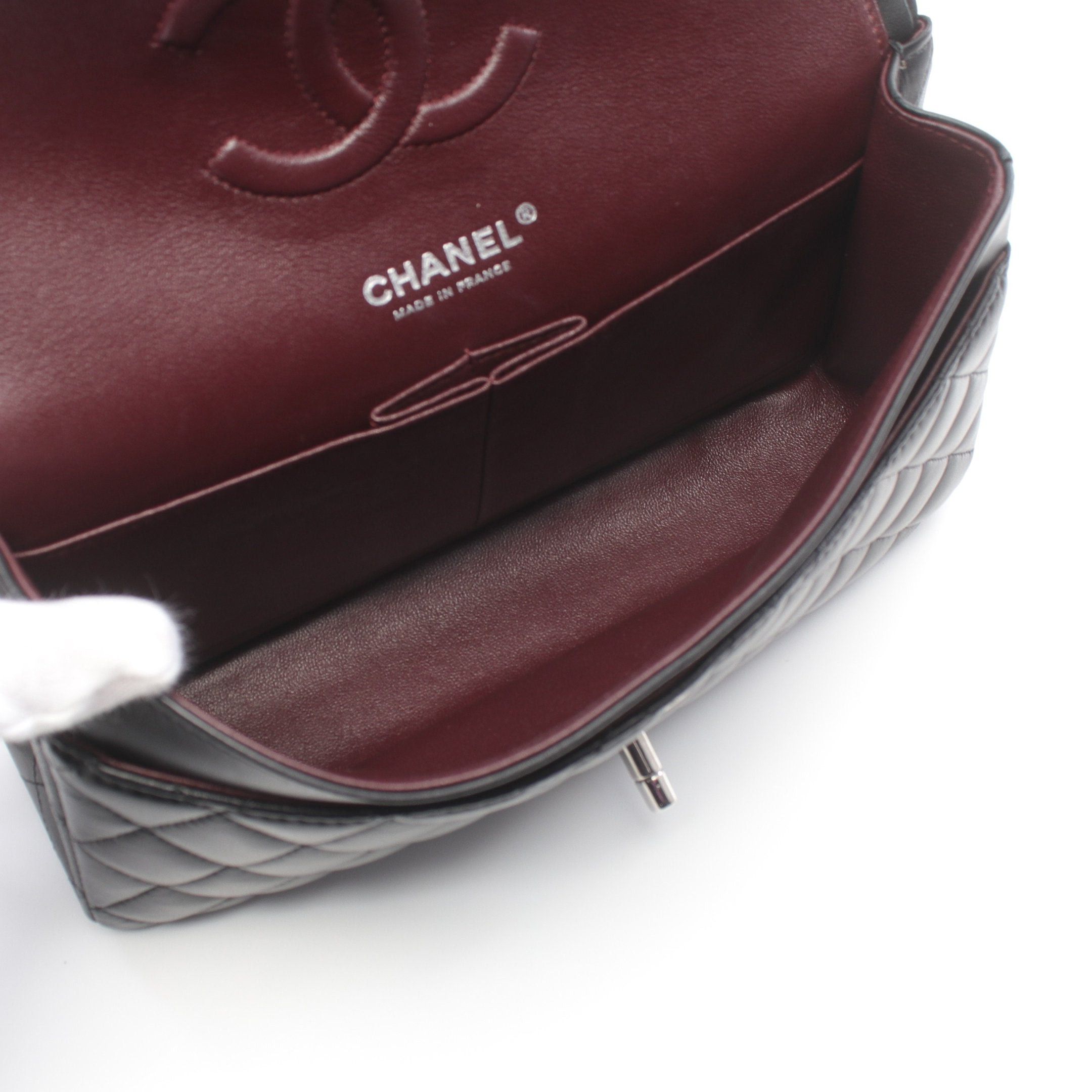 Chanel Chanel Matelasse Double Flap Chain Shoulder Bag Lambskin Black Silver Hardware Size ONE SIZE - 3 Thumbnail