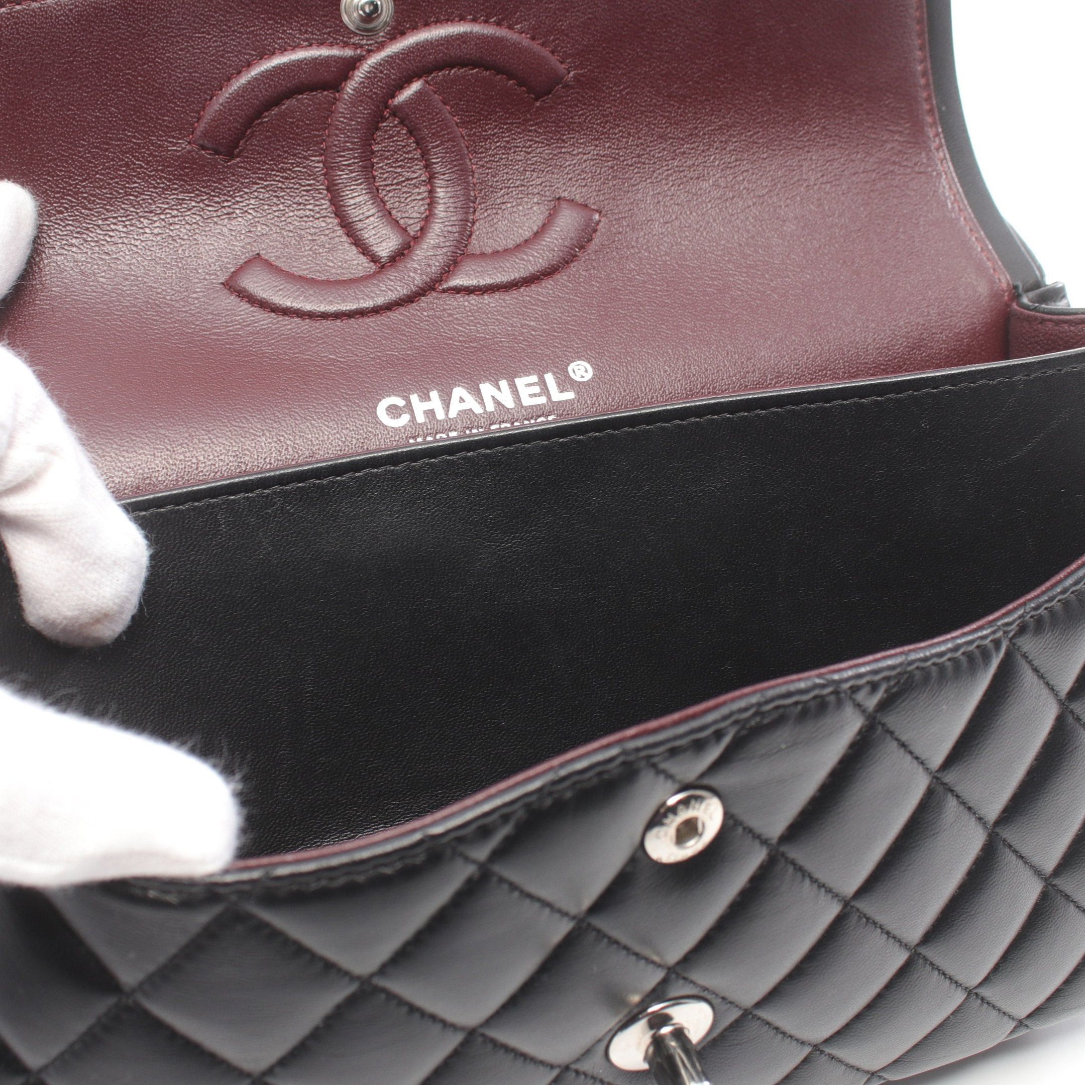 Chanel Chanel Matelasse Double Flap Chain Shoulder Bag Lambskin Black Silver Hardware Size ONE SIZE - 9 Thumbnail