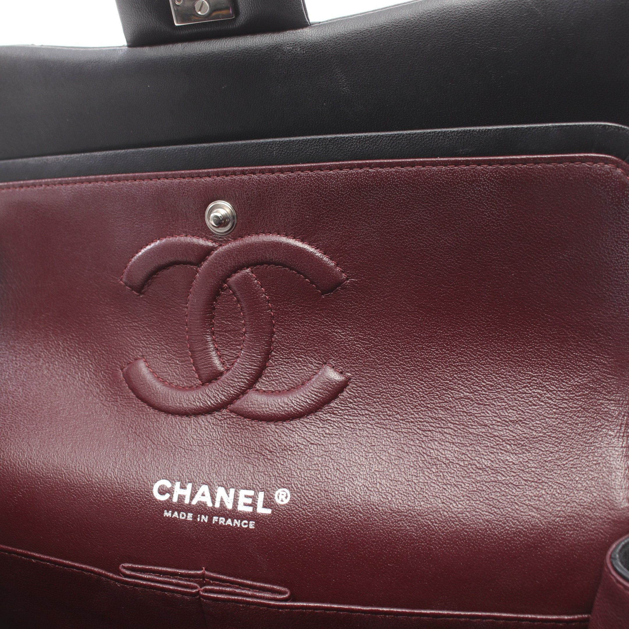 Chanel Chanel Matelasse Double Flap Chain Shoulder Bag Lambskin Black Silver Hardware Size ONE SIZE - 10 Thumbnail