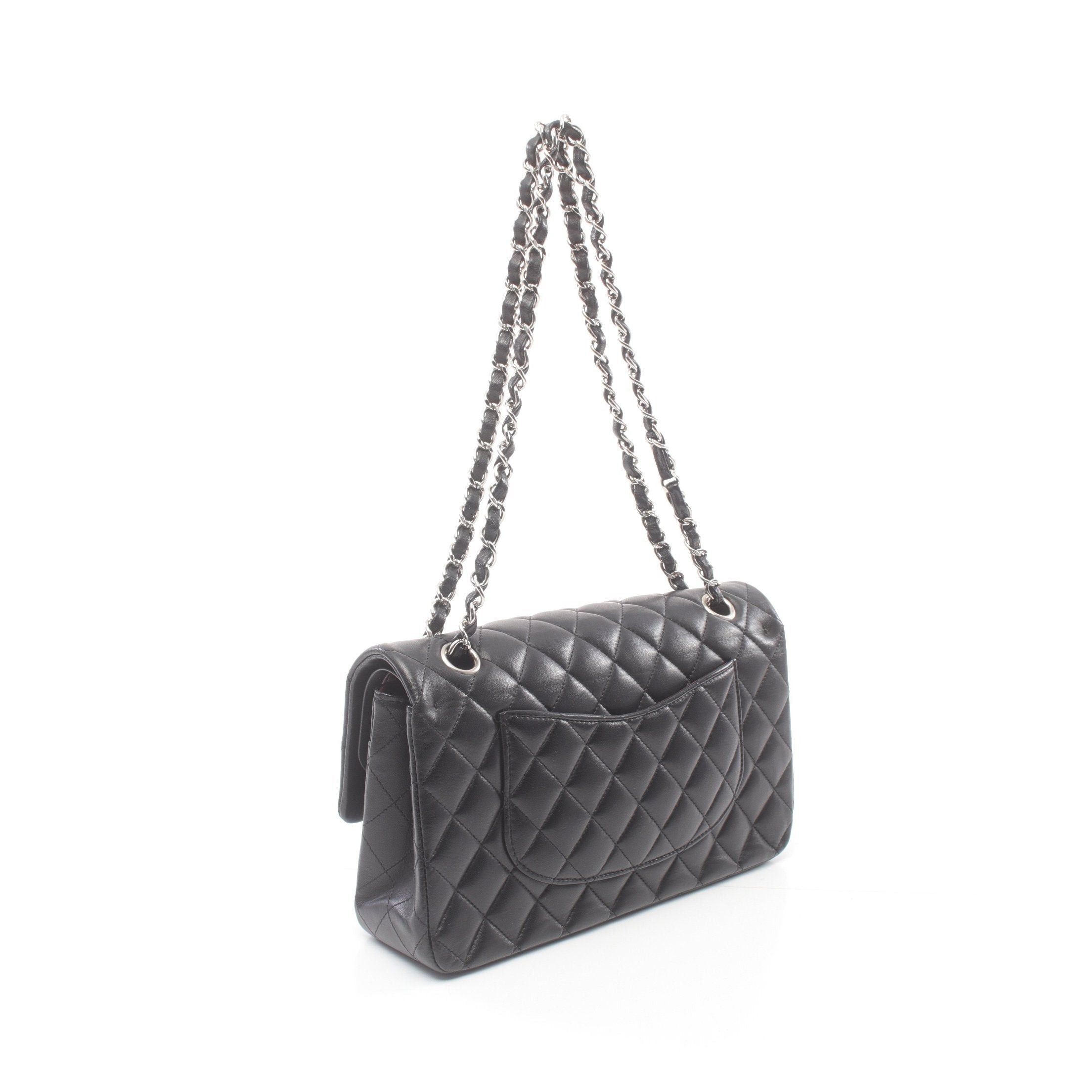 Chanel Chanel Matelasse Double Flap Chain Shoulder Bag Lambskin Black Silver Hardware Size ONE SIZE - 2 Thumbnail