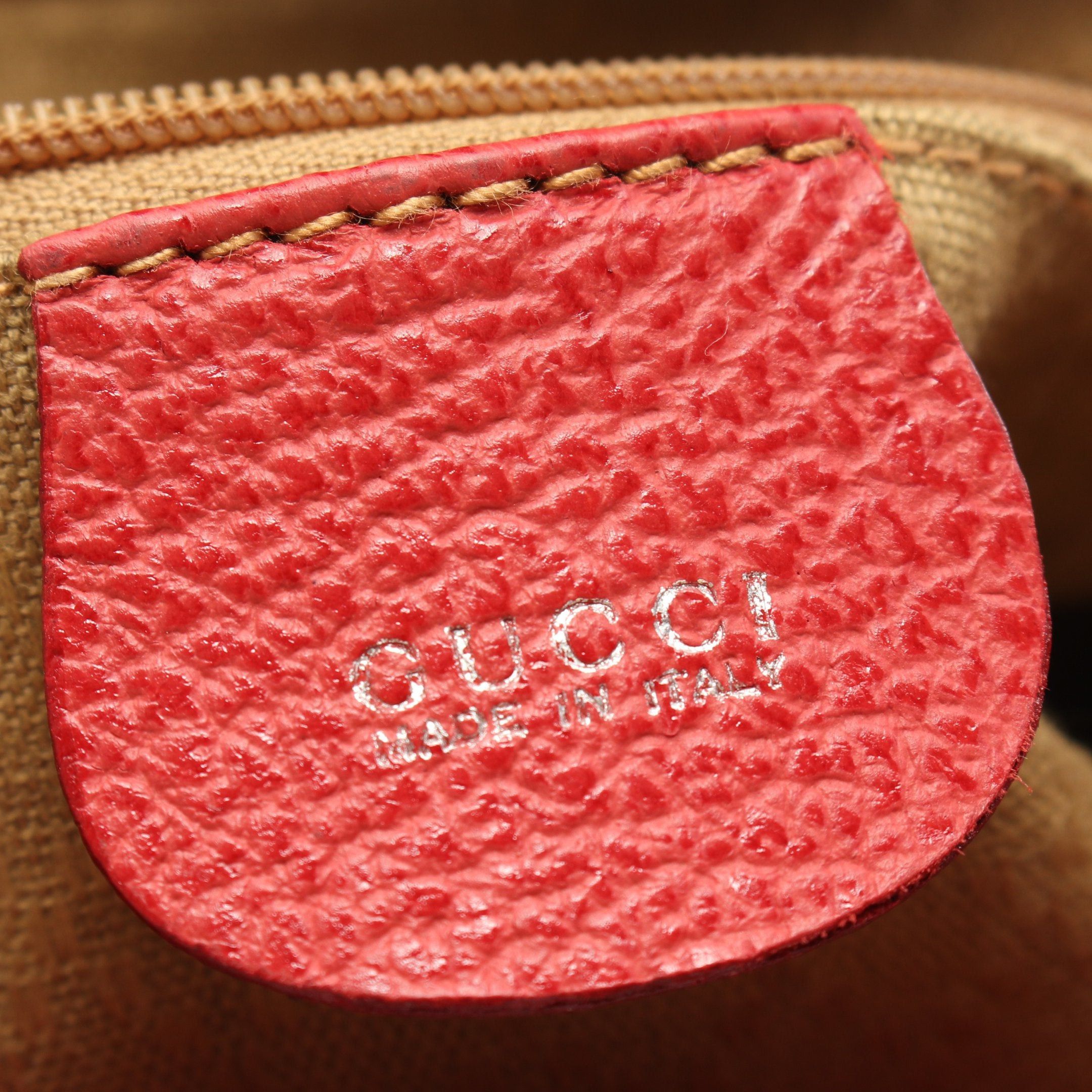 Gucci Bamboo Backpack Rucksack Suede Red