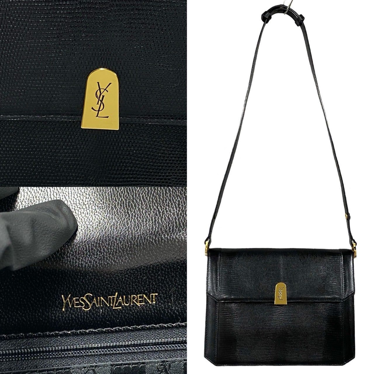 Yves Saint Laurent Yves Saint Laurent Shoulder Bag Black Leather Size ONE SIZE - 3 Thumbnail