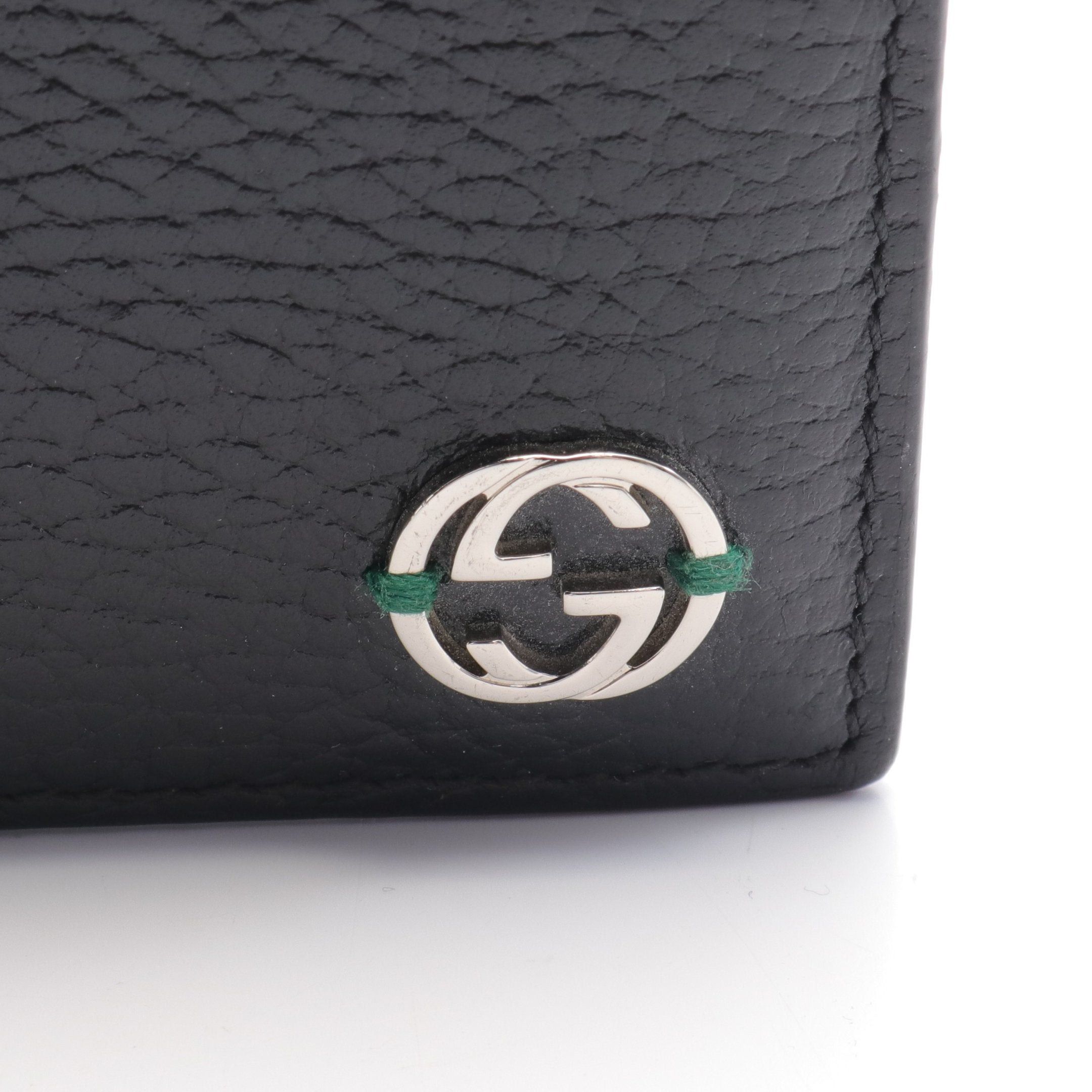 Gucci Gucci Interlocking G Bi-Fold Wallet Leather Black Size ONE SIZE - 6 Thumbnail