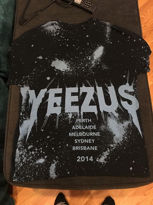Yeezus Tour 2014 Australian Flying Reaper Tee In Blue Splatter