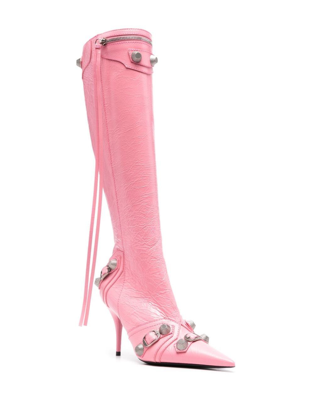 Balenciaga $2.9K VALUE Cagole Leather Boots in pink Size US 6 / IT 36 - 2 Thumbnail