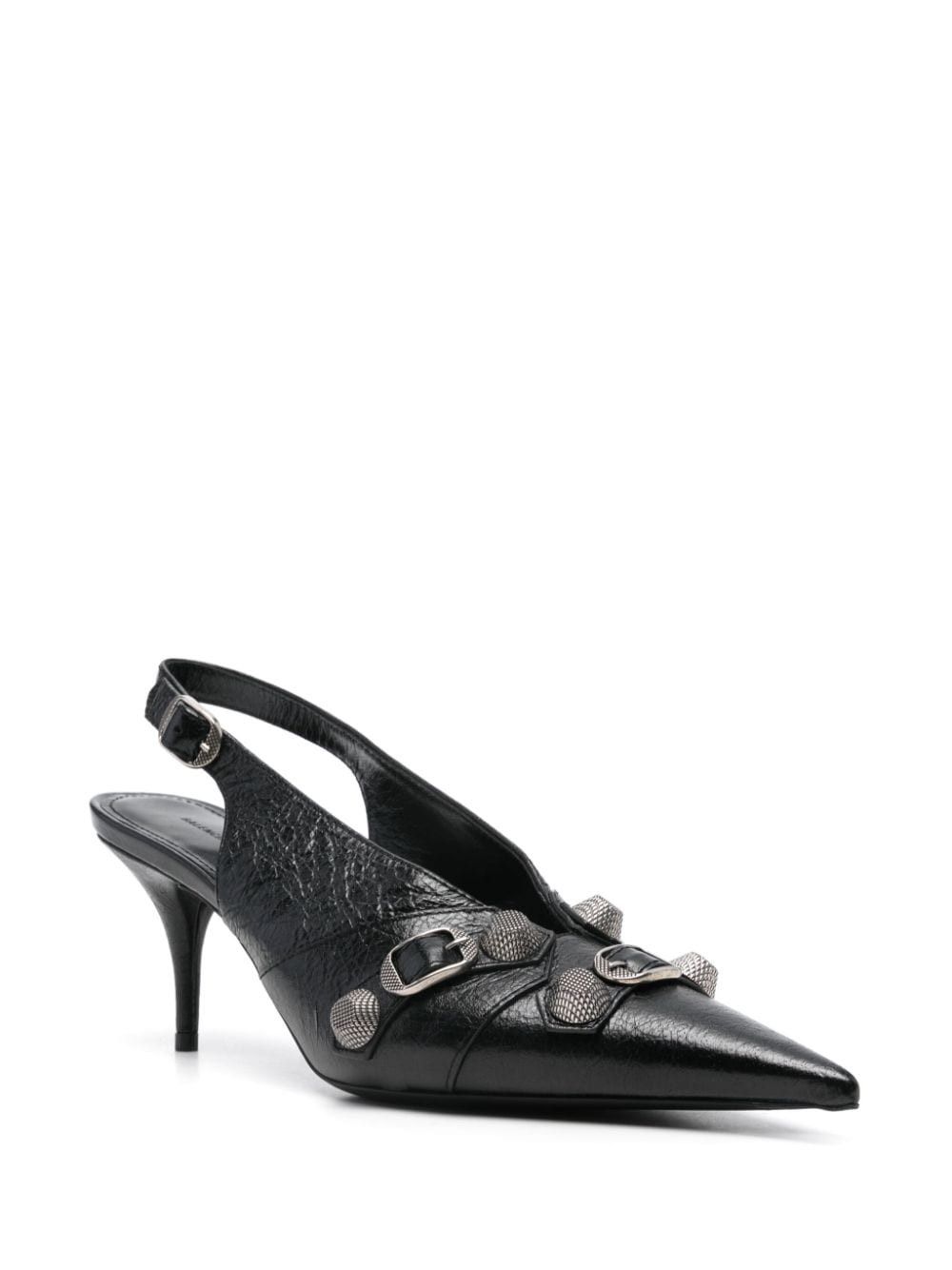 Balenciaga $1.9K VALUE Cagole Leather Slingback Pumps Heels Size US 8 / IT 38 - 2 Thumbnail