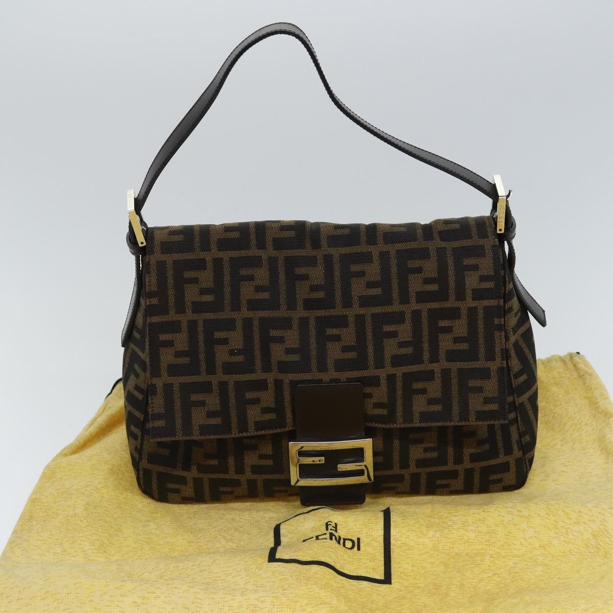 Fendi Mamma Baguette Brown Canvas Shoulder Bag (Pre-Owned) Size ONE SIZE - 14 Thumbnail