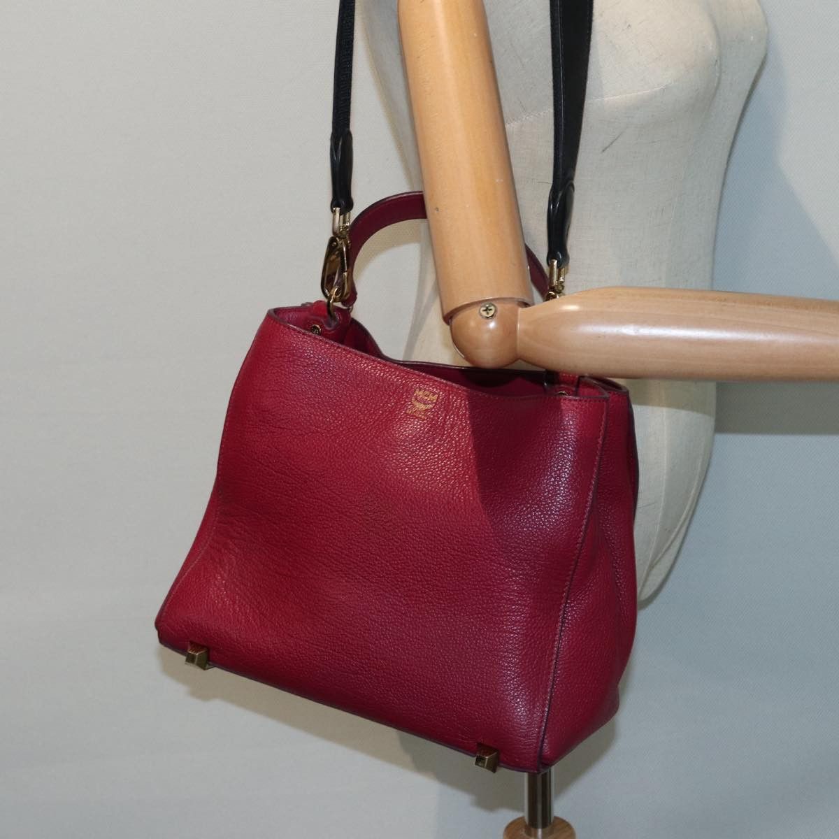 MCM Burgundy Leather Handbag (Pre-Owned) Size ONE SIZE - 17 Thumbnail