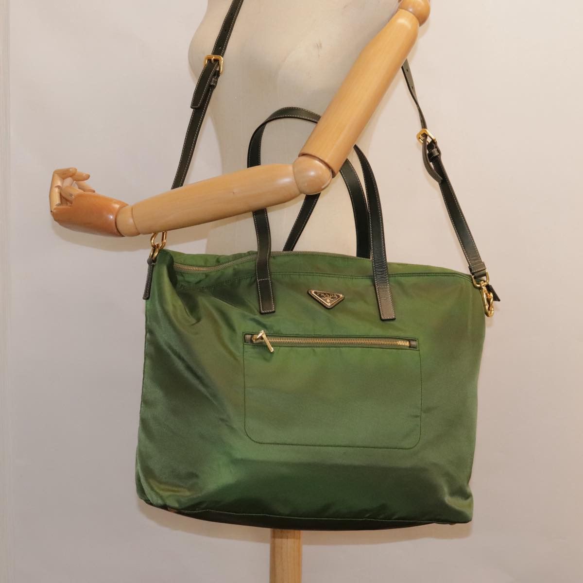 Prada Re-Edition Khaki Synthetic Tote Bag (Pre-Owned) Size ONE SIZE - 18 Thumbnail
