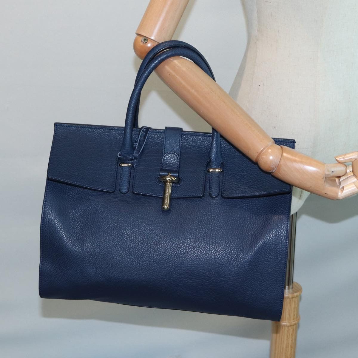 Balenciaga Tube Navy Leather Handbag (Pre-Owned) Size ONE SIZE - 11 Thumbnail