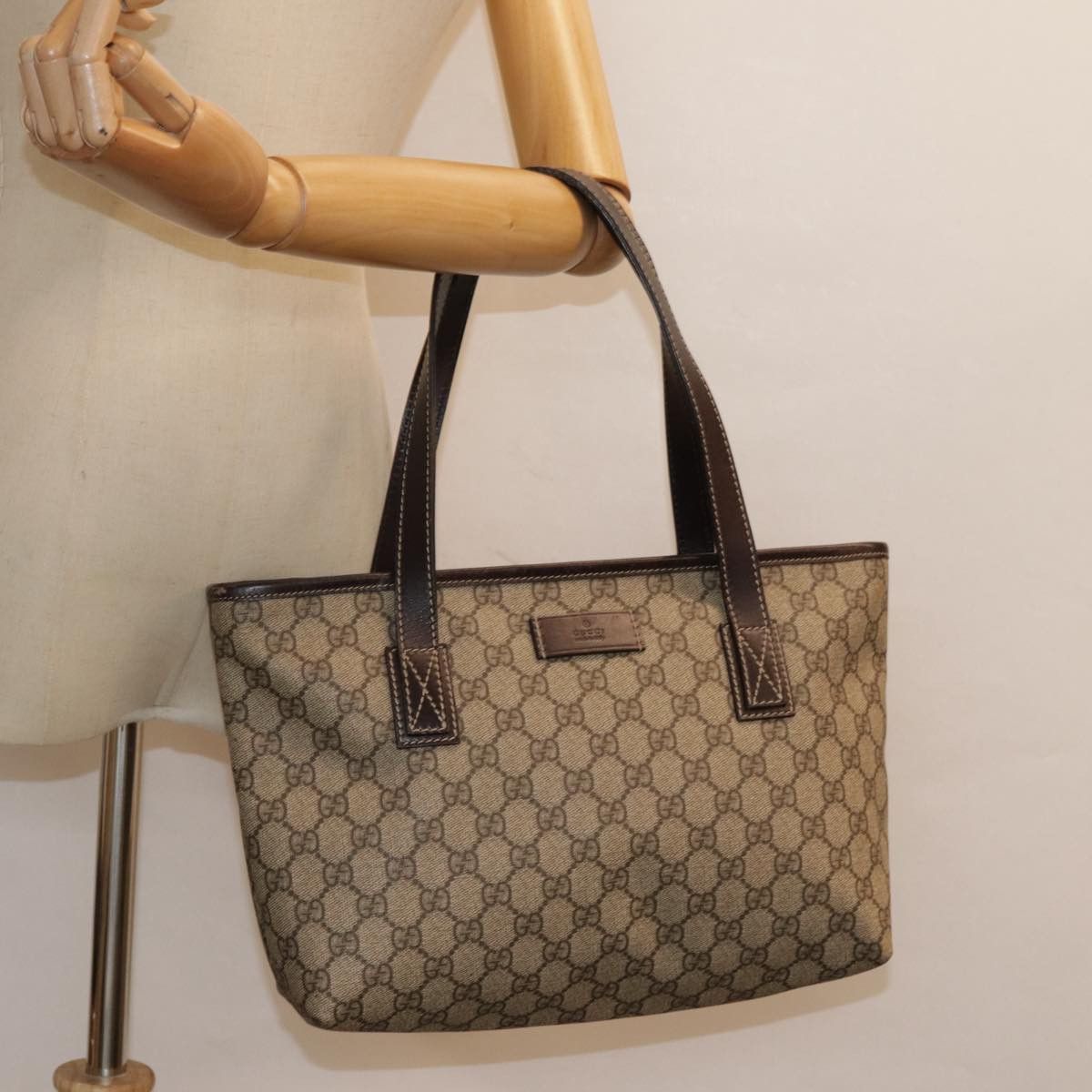 Gucci Gg Supreme Beige Canvas Tote Bag (Pre-Owned) Size ONE SIZE - 16 Thumbnail