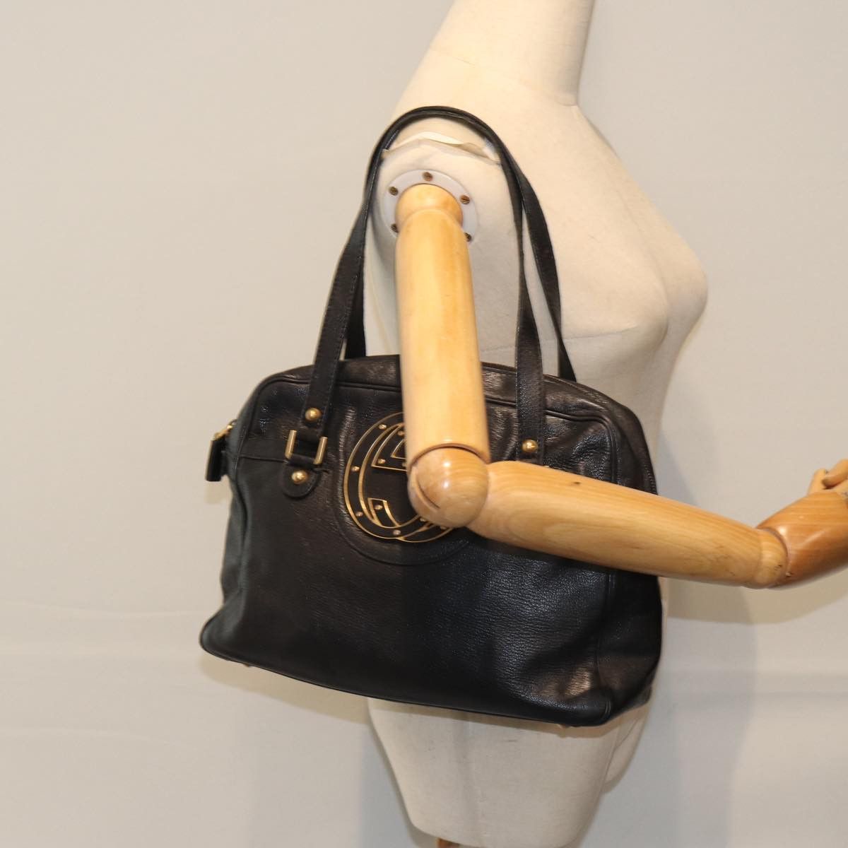 Gucci Interlocking G Black Leather Shoulder Bag (Pre-Owned) Size ONE SIZE - 15 Thumbnail