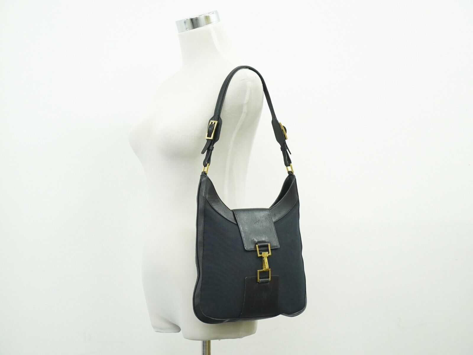 Gucci Jackie Navy Canvas Shoulder Bag (Pre-Owned) Size ONE SIZE - 14 Thumbnail