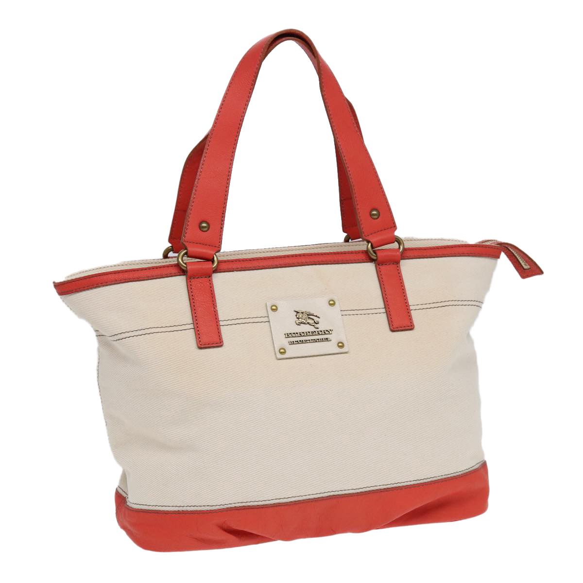 Burberry White Canvas Tote Bag (Pre-Owned) Size ONE SIZE - 17 Thumbnail