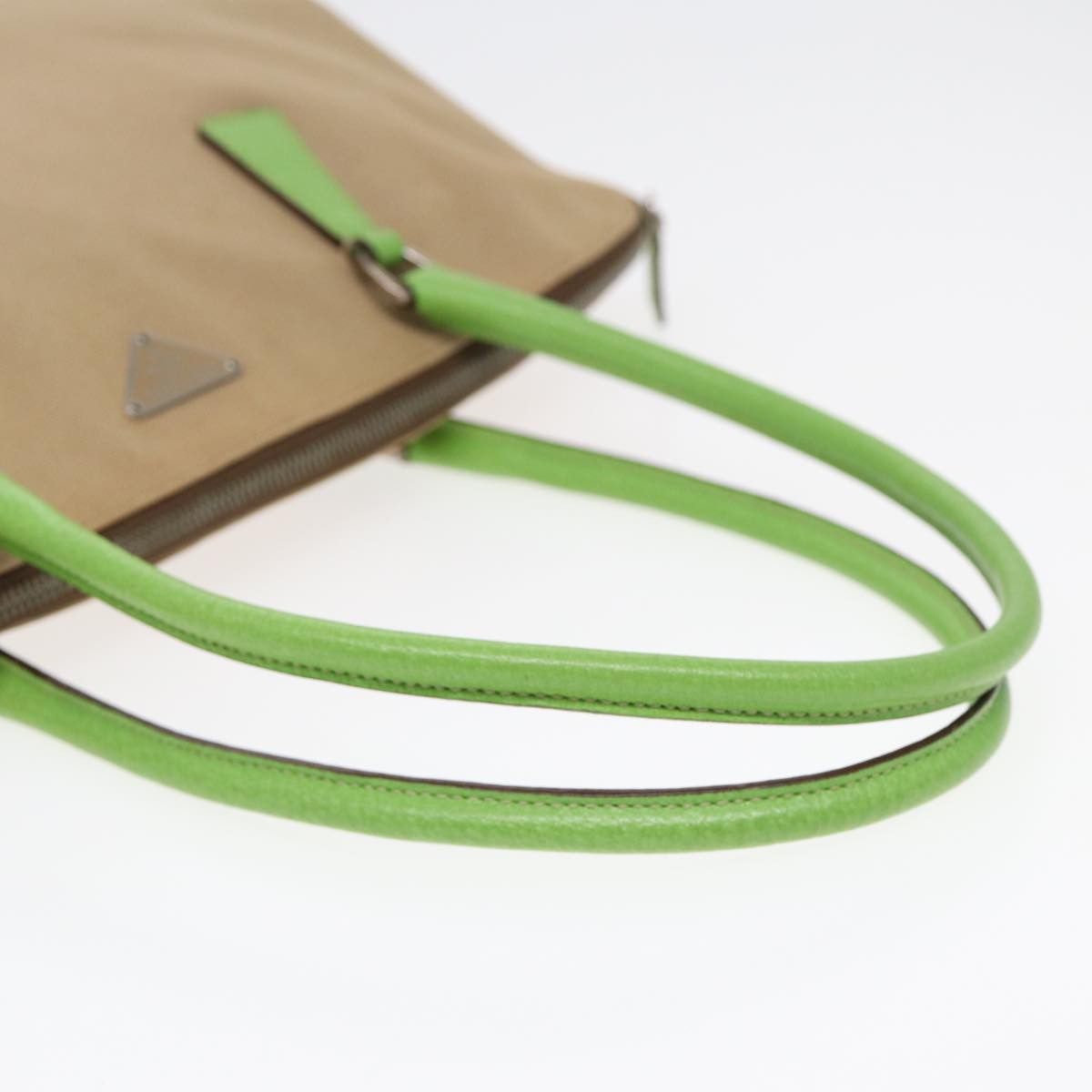 Prada Bowling Beige Canvas Shoulder Bag (Pre-Owned) Size ONE SIZE - 7 Thumbnail