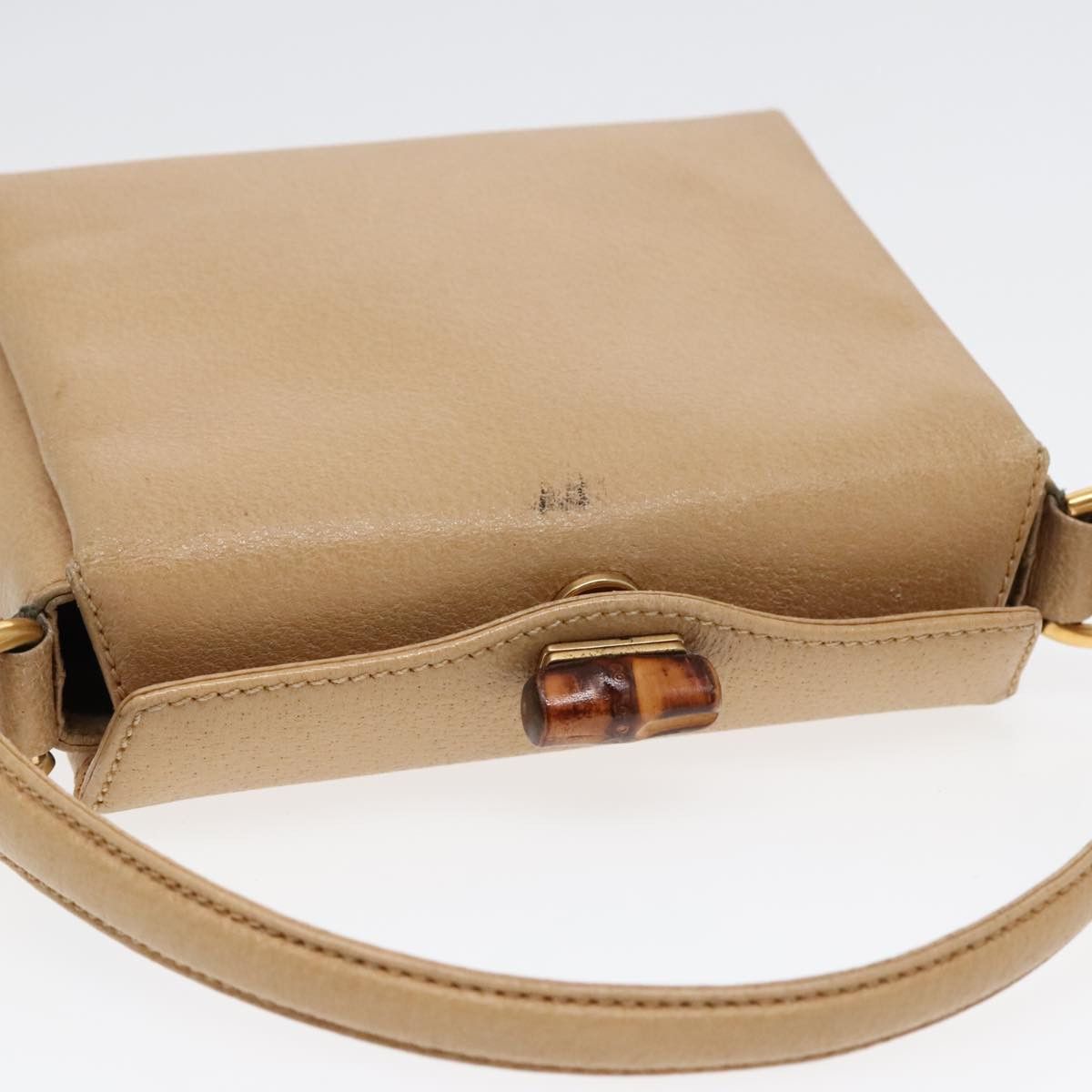 Gucci Bamboo Beige Leather Handbag (Pre-Owned) Size ONE SIZE - 18 Thumbnail