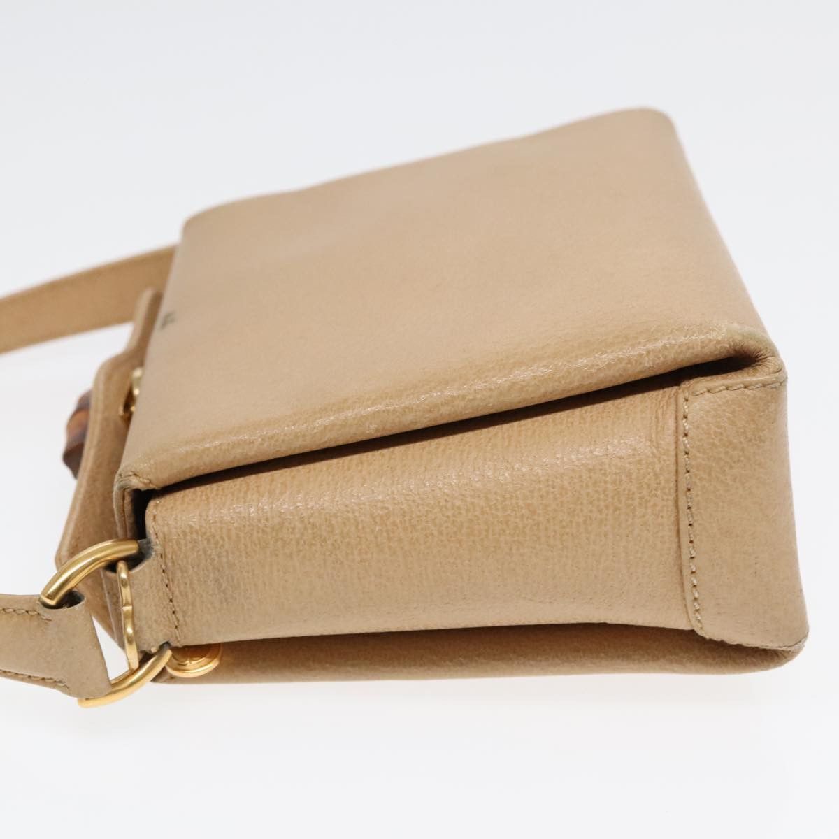 Gucci Bamboo Beige Leather Handbag (Pre-Owned) Size ONE SIZE - 4 Thumbnail