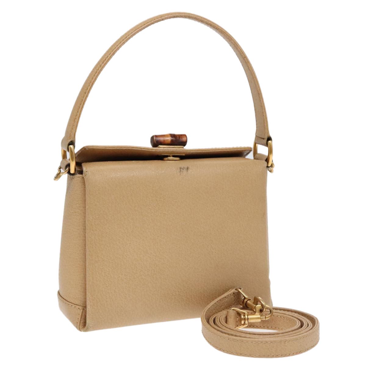 Gucci Bamboo Beige Leather Handbag (Pre-Owned) Size ONE SIZE - 19 Thumbnail