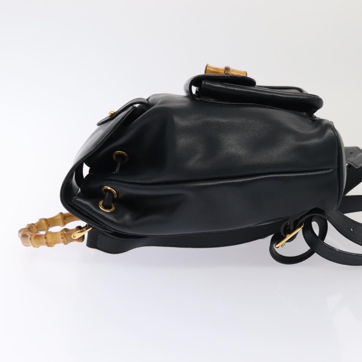 Gucci Bamboo Navy Leather Backpack Bag (Pre-Owned) Size ONE SIZE - 13 Thumbnail
