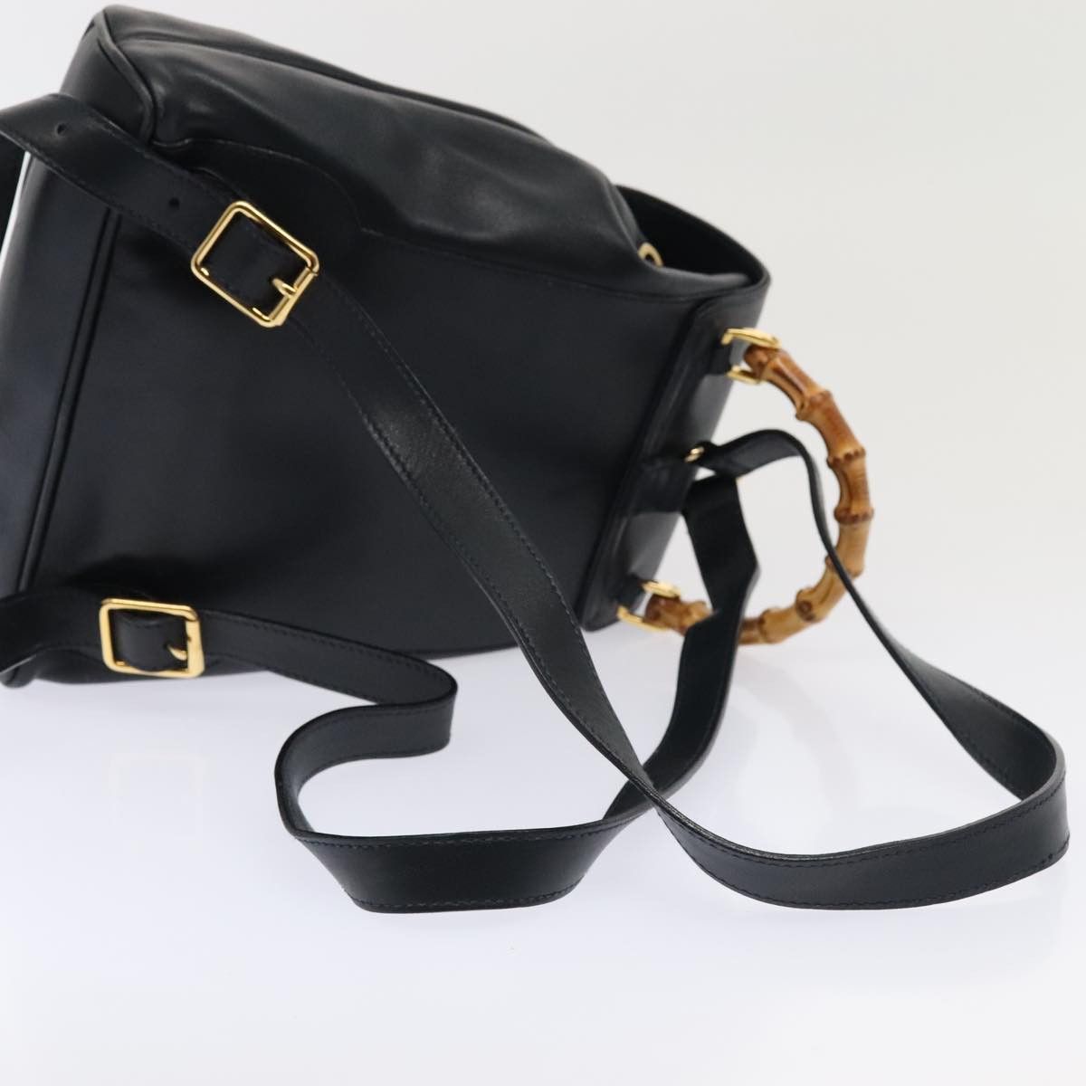 Gucci Bamboo Navy Leather Backpack Bag (Pre-Owned) Size ONE SIZE - 6 Thumbnail