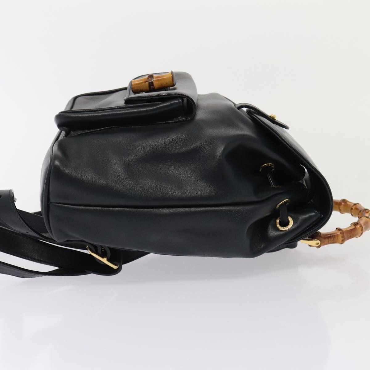 Gucci Bamboo Navy Leather Backpack Bag (Pre-Owned) Size ONE SIZE - 3 Thumbnail