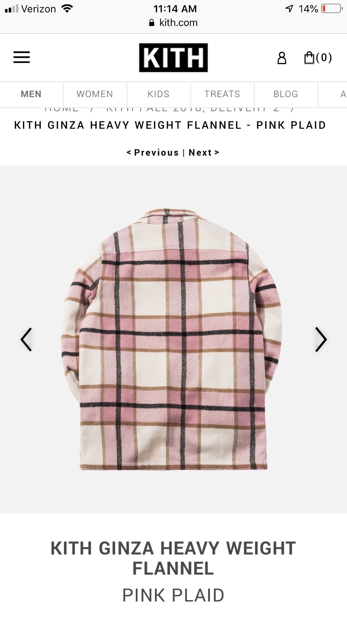 Kith Kith Ginza Heavy Weight Flannel Pink Plaid | Grailed